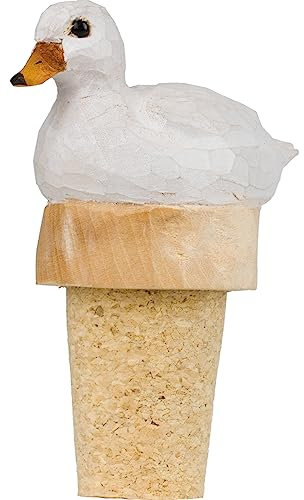 WILDLIFEGARDEN Wildlife Garden WG4993 Flaschenverschluss Ente - Dekorativer Handgeschnitzter Flaschenverschluss