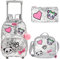 Egchescebo Mochilas Escolares con Ruedas Carro Niña Carta Panda de Cuentas Mochila Carrito para Trolley Escolar Bolso de Viaje Estuche Stitch Mujer Maleta Colegio Medianas Infantil Niñas 16” Plata