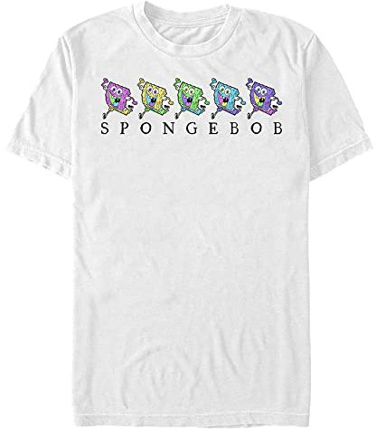 Nickelodeon Rejilla Bob Camiseta, Blanco, 3XL/más Alto para Hombre