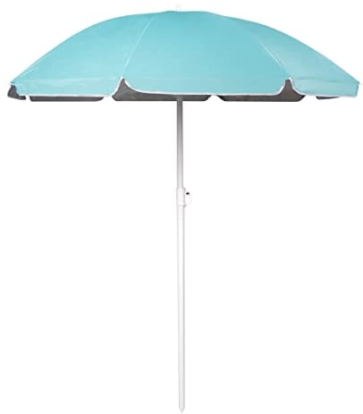 BESTIF Sonnenschirm Strand UV Schutz Strandschirm mit Erdspieß Sonnenschutz 160 cm 180 cm Kippbar Sonnenschutzschirm Terrasse Balkon (160 cm, Türkis)