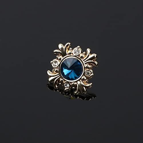 KhuWan Mode Gentleman Broche Bleu pour Hommes Costume Chemise Col Pin Émail Lunettes Barbe Cristal Croix Accessoires De Fête De Mariage