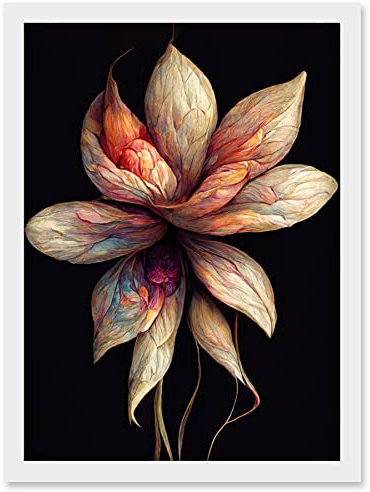 Doppelganger33 LTD Abstract Flower Display On Dark Background Artwork Framed Wall Art Print A4