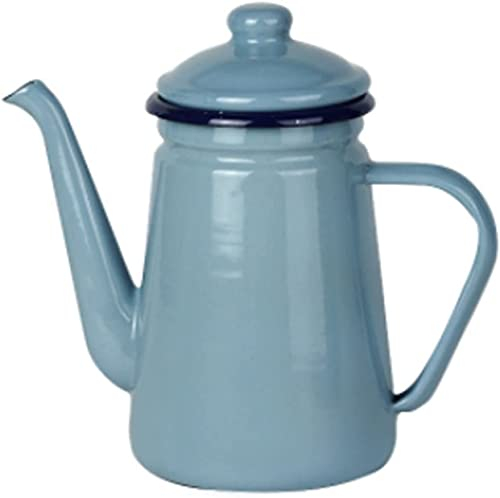 Percolator Coffee Pot 1.1L Enamel Coffee Pot Hand Teapot Induction Cooker Gas Stove Enamel Pot Kettle Teapot