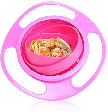 Ciotola universale giroscopia, cibo a prova di perdite, divertente ciotola magica per bambini piccoli, a prova di perdite, girevole, girevole a 360 gradi, ciotola per cereali giroscopica,