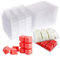 DGQ Wachs-Schmelzformen, 100 Packungen, Wachsschmelzen, 6 Hohlraumwürfel, Klappschalen, transparent, leer, Kunststoff, Würfelschale für Dochtlose Tarts, Kerzen