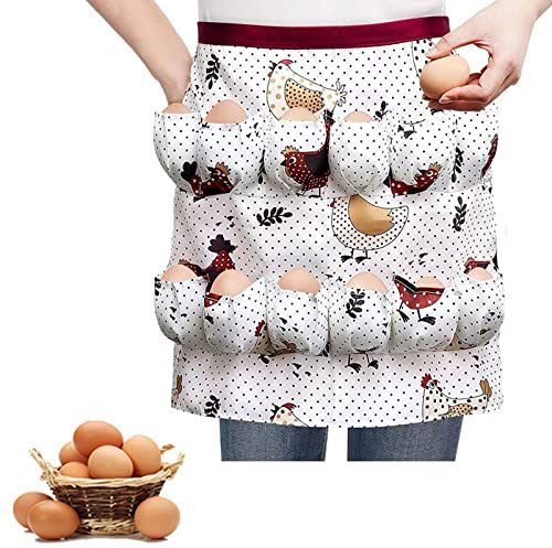 CHmiss Sammeln Von Eiern Schürze, Eiersammelschürze,Hühnereier Sammeln Schürze Eier,Eierschürze Für Frische Eier,Bauernhof-Ei-Schürze,Eierschürze Frauen Männer Mit,12 Taschen