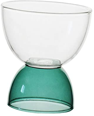 Duiaynke Taza de postre de vidrio para bebidas frías, vajilla elegante, cuenco de vidrio para helado, bar, eventos, fiesta, cocina, cristalería (verde bajo)