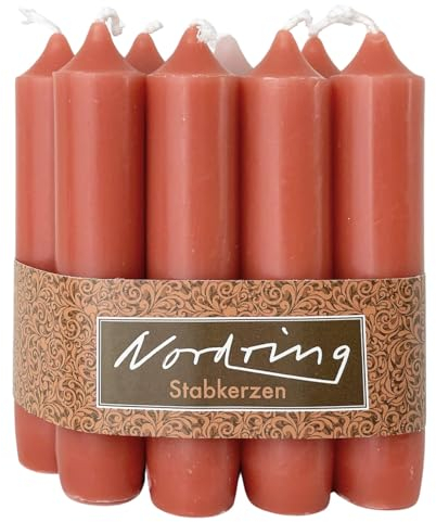 Nordring 24 Stück Stabkerzen rost 2,2 x 11 cm hoch