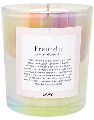 Laay Freundin Duftkerze im Glas - Geschenk für deine beste Freundin - nachhaltige Geschenkidee für die besondere Person in deinem Leben (Vanille & Sandelholz)