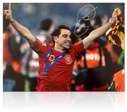 Exclusive Memorabilia Spanien-Foto signiert von Xavi Hernandez