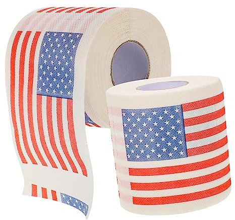 JECOMPRIS 2rollen Toilettenpapierrolle mit Flagge Muster Weiches Zellstoff Toilettenpapier als Badezimmer Serviette und Esstisch Dekoration