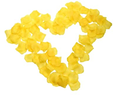 Porgeel Rose Blütenblätter künstlicher Blütenblätter gelber Seiden Rosenblätter für Hochzeits Geburtstagsfeier Herzstück Home Decor 100pcs