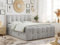 MKS MEBLE King Boxspringbett 160x200, Boxspringbett 160x200 mit Bettkasten und Matratze H3, Polsterbett 160x200 mit Matratze, Bett 160x200 mit Bettkasten - PREMIUM-11-KING- Hellgrau Velvet - H3