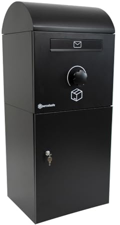Parcelsafe L Noir - Boîte à Colis sécurisée - Empêche Le vol - Résiste aux intempéries et à la Corrosion - Garantie de 5 Ans - Fabriquée en Aluzinc de Haute qualité - Boîte aux Lettres Colis