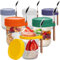 EHWINE 6 Pack 450ml Overnight Oats Gläser, Müslibecher to go mit Deckel und Löffel Mealprep Gläser, Einmachgläser Over Night Oats Glas für Kuhmilch Jogurt Porridge Müsli Cornflakes