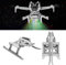 LICHIFIT Faltbares Fahrwerk mit Blitz-LED-Lichtern für DJI Mini4 Pro Drohne beleuchtete verlängerte Beine Warnblinklicht Erhöhung Halterung Kickstand