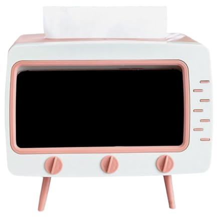 Telefonständer Mit Retro TV Box - Tragbarer Retro-TV-Telefonhalter | Handyhalter Retro Tür 18,5x14,5x16Cm, Elegante Spenderbox