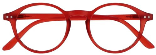 OPULIZE REY Lunettes de Lecture - Montures Rondes Rétro - Rouge Mat - Hommes Femmes - Charnières à Ressort - R56-Z - +3.50