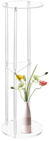 Table d'appoint en acrylique à 3 niveaux, table d'appoint ronde en acrylique transparent - Tables d'appoint claires modernes - Table d'appoint à 3 niveaux pour le salon, petite table de chevet/table d