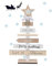 1 albero di Natale in legno marrone naturale decorazione nataliziacon scritta addobbi natalizi per la casa albero Natale artificiale da tavo (Bianco)