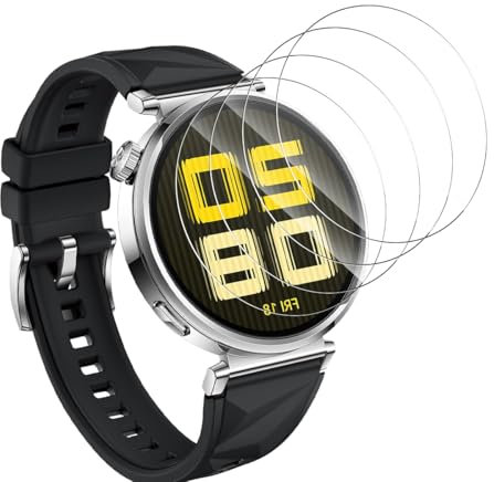 Yieehhow Protector Pantalla para Huawei Watch GT 5 41mm Cristal Templado, [4 Piezas] 9H Dureza Vidrio Templado, Sin Burbujas/HD Transparente Película Protectora para Huawei Watch GT 5 41mm