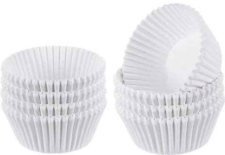 QUARKZMAN 200 Stück Cupcake-Förmchen Weiße Cupcake-Becher Standardgröße Muffins-Förmchen Papiere Backbecher Verpackungen Fettbeständig für Party Hochzeit Geburtstag