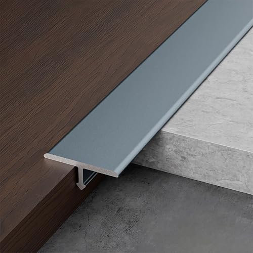 Raouoae Aluprofil Übergangsprofil T-Profil Kantenschutz Für Übergänge Von Holzplatten Zu Fliesen 3 Stücke 90cm Boden Übergangsleiste Boden -Teppich Laminat Übergangsleiste(Eisengrau,Breite: 20 mm)