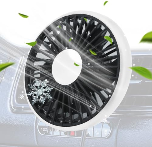 Celuicion Ven Auto-Entlüftungsventilator, USB-betrieben, USB-betriebenes Auto-Ventilator-Outlet, Auto-Innenzubehör, 3-fach verstellbare Lüftungsvorrichtung