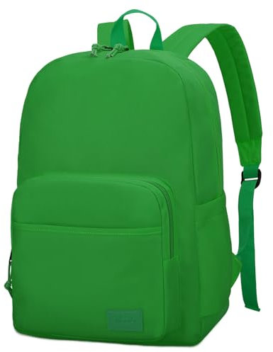 VASCHY Mochila Escolar Juvenil 17 L Verde Brillante, Ligera y Resistente al Agua, 30 x 13 x 43 cm