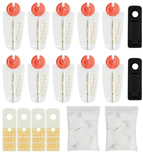 Universelles Feuerzeug Zubehör Set – Feuerstein & Docht Set (10 St.) | 10 Feuerstein und Docht Set mit Gummidichtungen Watte Filz, Feuerstein Feuerzeug Kompatibel mit Feuerzeuge für Kerosin und Öl
