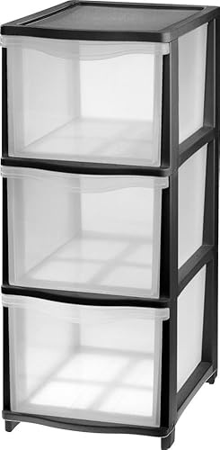 Tontarelli Schubladenturm Cover Line mit Rollen 3 x 13,5 L schwarz Schubladenbox