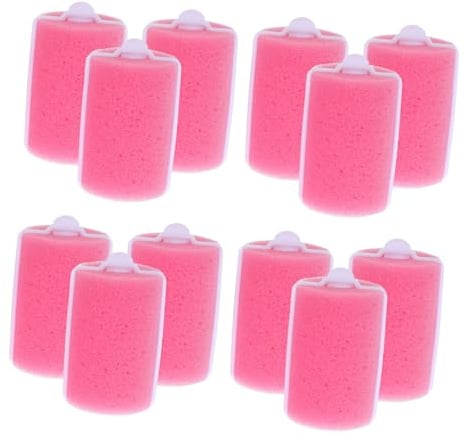 Rosa Schwammwickler 12 Stück für Nachtstyling, Hitzefrei, Damen