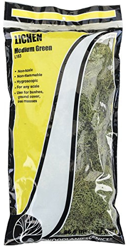 Woodland Scenics L163 Islandmoos Flechten mittelgrün Begrünungsmaterial für Modellbau Modelleisenbahn Lichen medium Green