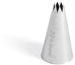 De Buyer - Douille cannelée en inox - C8 - 8 dents, diamètre 0,9 cm - En Inox, Idéale pour Décorer, Garnir et Remplir, Sans Soudure pour Hygiène Parfaite, S'Adapte aux Poches Pâtissières