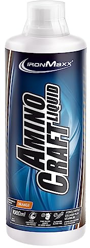 IronMaxx AminoCraft Liquid Hydrolisiertes Kollagen Vitamin B6, Geschmack Orange, 1000 ml Flasche (1er Pack)