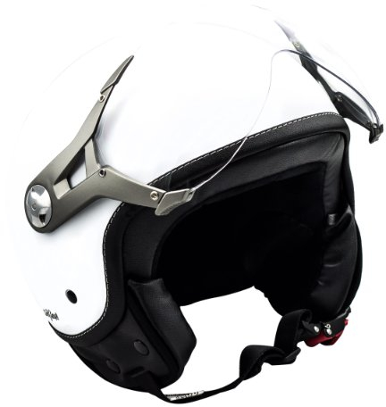 SOXON® SP-325 Mono „Snow“ · Jet-Helm · Motorrad-Helm Roller-Helm Scooter-Helm Moped Mofa-Helm Chopper Retro Vespa Vintage Pilot Biker Helmet · ECE 22.05 Visier Schnellverschluss Tasche S (55-56cm)