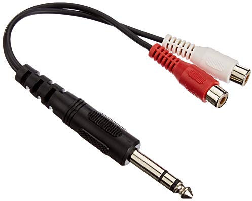 premiumstore24 610225 Y Adattatore cavo, Lunghezza 0.2 m, 6.3 mm Jack a 2 RCA F/F