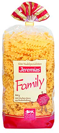 Jeremias Wellenband, Family Frischei-Nudeln, 4er Pack (4 x 500 g Beutel)