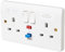 Mk K6231WHI 2-Gang 13A RCD Socket 30MA Active