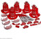 Widmann 8010I- Party-Set Buon Anno, Rot, Set aus 5 Partyhüten, 5 Kronen, 5 Partytrompeten, 5 Tröten und 1 Pack Luftschlangen, Italienisch, Silvester, Hut, Kopfschmuck, Accessoire, Mottoparty