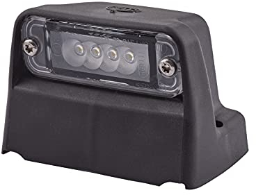 HELLA 2KA 010 278-321 Kennzeichenleuchte - Kennzeichenbeleuchtung - Anhänger - LED - 12V - Anbau/Schraubanschluss - CCC/SAE/ADR/GGVS - Stecker: Flachstecker - seitlicher Anbau/außen