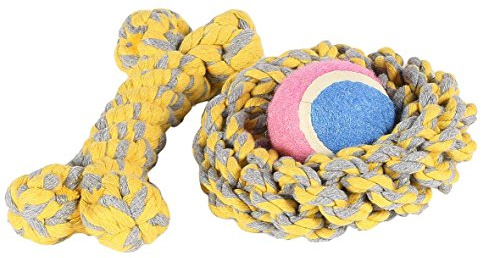Happy Pet Little Rascals Rope Pack Dog Toy Strong Tough Fun Interactive Chewing Outdoor Playing Catch Fetch Lightweight Tugging Pulling for All Breeds