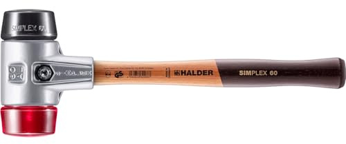 SIMPLEX-Schonhammer, Gummikomposition/Plastik; mit Aluminiumgehäuse und hochwertigem Holzstiel | D=60 mm | 3126.060