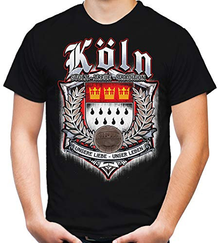 Für Immer Köln Männer und Herren T-Shirt | Sport Fussball Stadt Fan (XL, Schwarz Druck: Bunt)