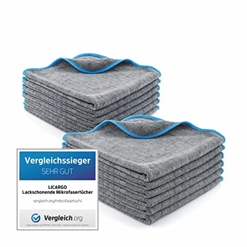 LICARGO® 12x Paños en Microfibra de 380 gsm - Ultra Absorbentes, Suaves y Delicados - Bayetas en Microfibra sin Pelusa - Paño de Pulido, Microfiber Cloth, Balletas Microfibra Coche - 40x40cm