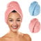 MARABOHA Haarturban - 2er Set in Pink und Blau - Seidige Mikrofaser, Schnelltrocknend - Top-Marke mit exzellenten Bewertungen
