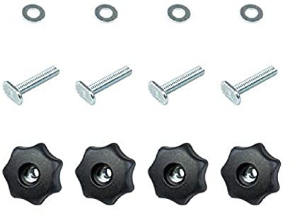 POWERTEC 7-Star T-Track Knob Kit, Black, 1/4-20, Set of 8, Woodworking Jigs & Fixtures, Table Saws, Stop Blocks, Miter Gauge Fences, Featherboards