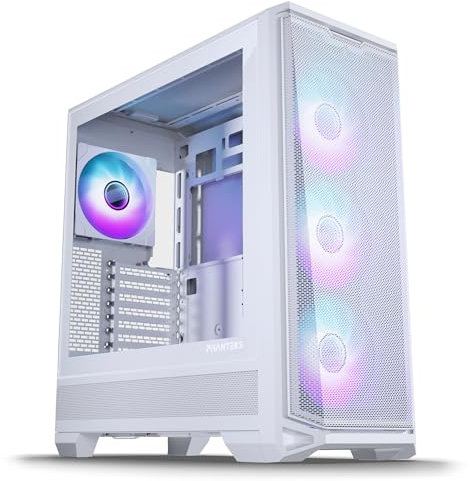 Phanteks Eclipse G400A Mid-Tower PC Case – DRGB, Tempered Glass Panel, High Airflow Design, Tool-Free Installation, Matte White
