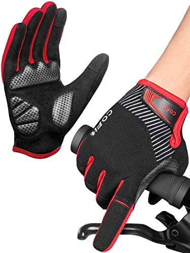COFIT Anti-Slip Cycling Gloves, Touchscreen Full Finger Gloves Men Women Mountain Bike Gloves for BMX ATV MTB Riding, Road Racing, Bicycle, Climbing, Boating etc