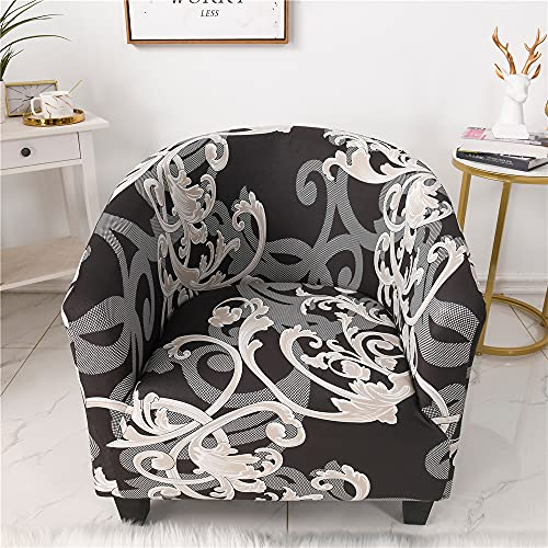 Highdi Sesselschoner Sesselüberwurf mit Elastisch Stretch Husse, Club Chair Schwarze Serie Schonbezug Sofabezug mit hoher Dehnung Sessel für Clubsessel Cocktailsessel (Königlicher Stil)